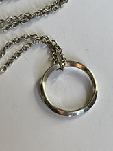 Vintage Hammered Sterling Silver Ring On Chain