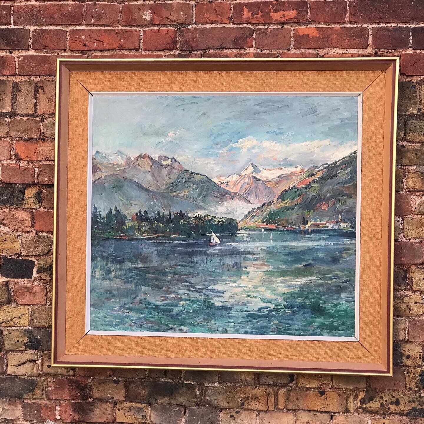 Large Signed And Framed Oil Of A Coastal Scene Circa 1950’s