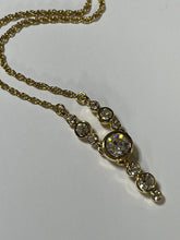 Vintage Signed 1980s Gold Plated Crystal Necklace Old New Stock