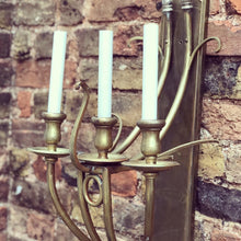 Pair Of Brass Wall Light Sconces, Large & Impressive