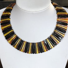Vintage Lucite Butterscotch Brown Black Collar Statement Necklace