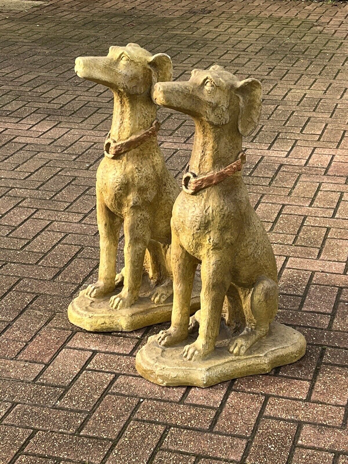 Life Size Pair Of Garden Dog Statues