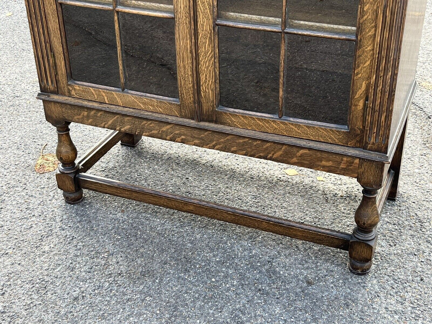 Edwardian Oak Glazed Bookcase
