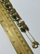 Vintage Gold Tone Golfing Enamel Bracelet