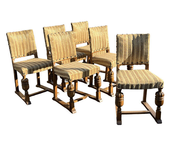 Set Of 6 Oak Dining Chairs