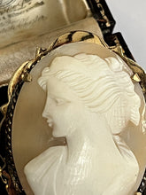 Vintage Shell Cameo Gold Plated Brooch