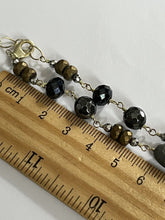 Vintage Gold Tone Natural Stone Long Length Beaded Necklace