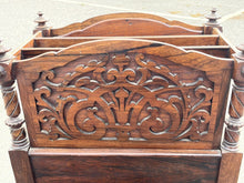 Victorian Rosewood Canterbury Magazine Rack With Drawer