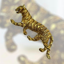 Vintage Gold Plated Tiger Brooch