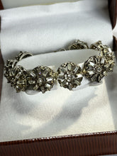 Vintage Baguette Diamanté Flower Link Bracelet