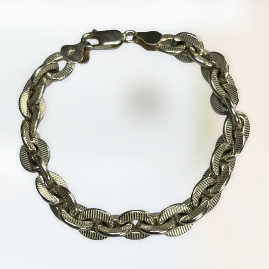 Vintage Silver 925 Stylish Unisex Chain Bracelet 25.22g