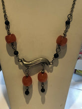 Vintage Silver Tone Beaded Metal Necklace