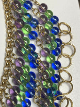Vintage Glass Bead Statement Waterfall Collar Necklace
