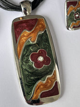 Vintage Enamelled Flowers Necklace And Earring Set