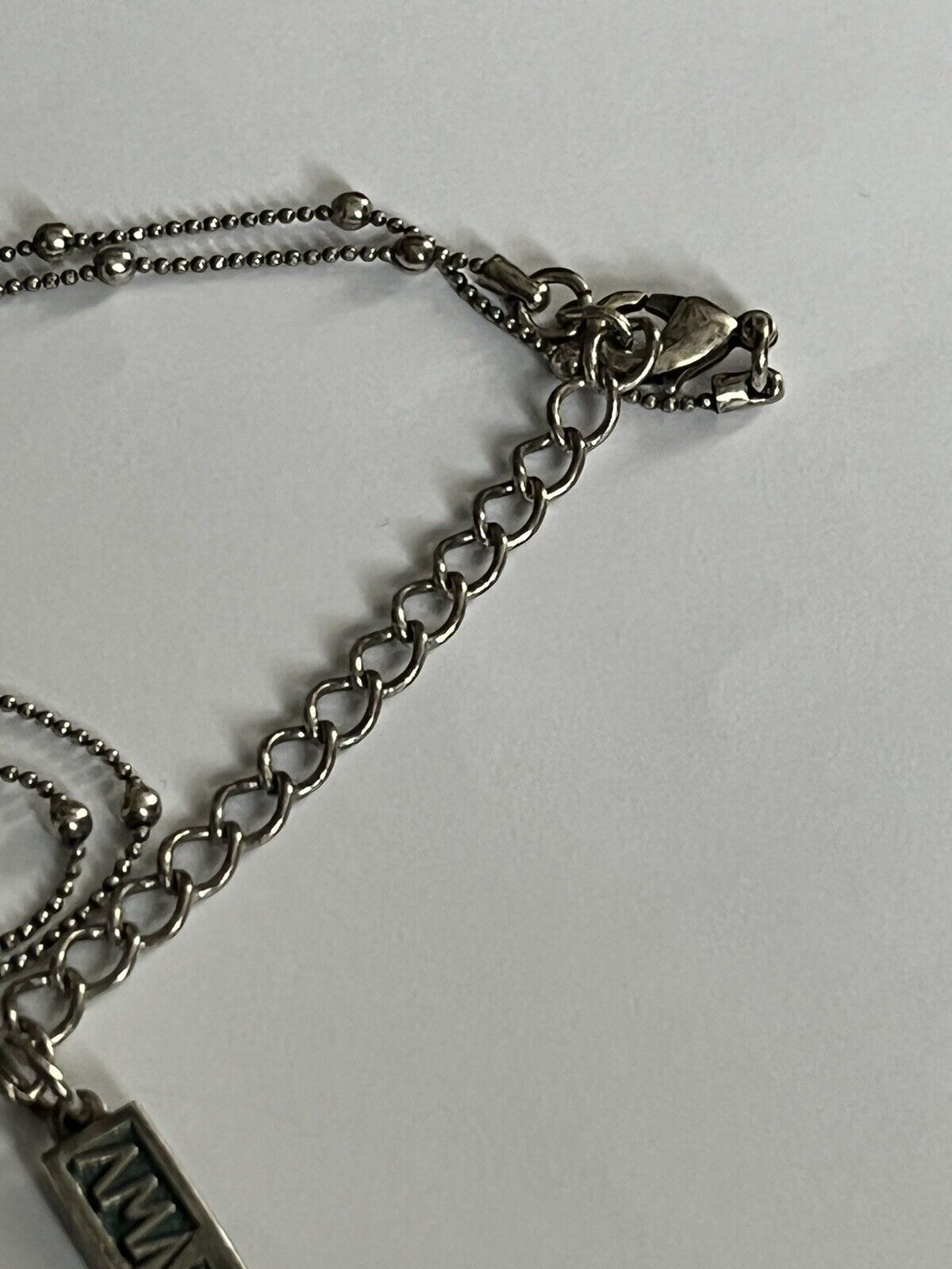 Vintage Designer Amaro Crystal Butterfly Balls On Chain Pendant Necklace