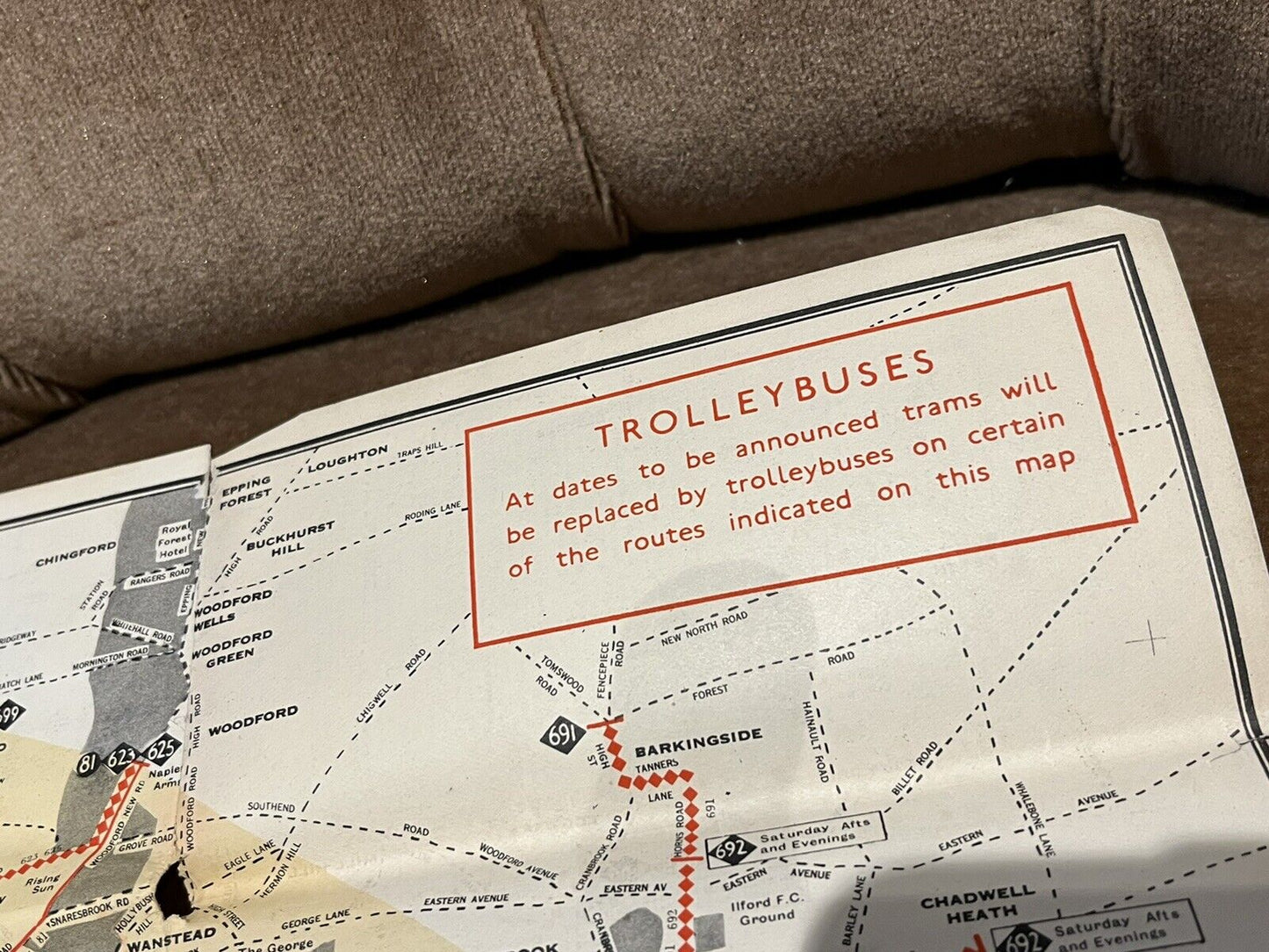 London Transport 1938 Number 2 Trolleybus And Tram Map