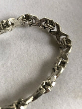 Vintage Silver Tone Black Enamel Hearts Bracelet