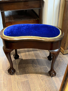 Antique Stool With New Upholstery. Perfect Dressing Table / Piano Stool.
