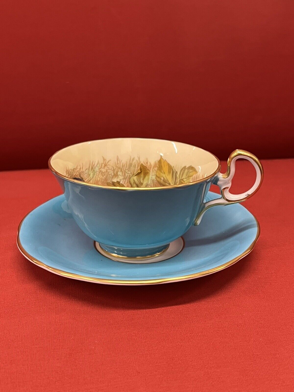Aynsley Orchard Gold Signed Teacup & Saucer